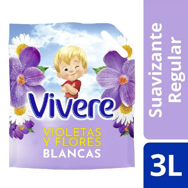 La Coope en Casa - SUAVIZANTE PARA ROPA VIVERE VIOLETAS Y FLORES BLANCAS  3lts