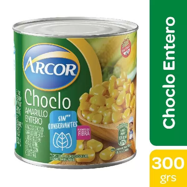 La Coope en Casa - CHOCLO AMARILLO ARCOR EN GRANOS ENTEROS LATA 300grs