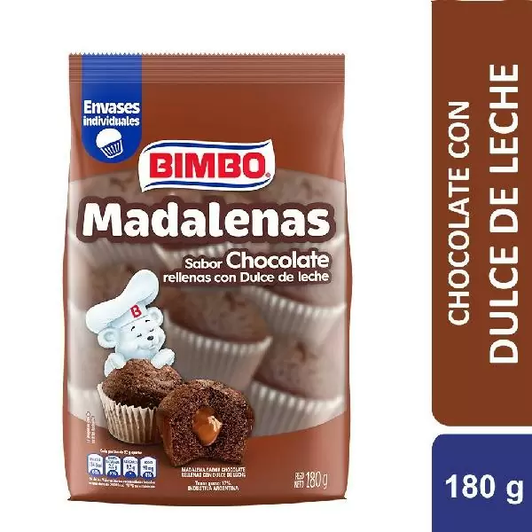 La Coope en Casa - MADALENAS BIMBO CHOCOLATE CON DULCE DE LECHE 180grs