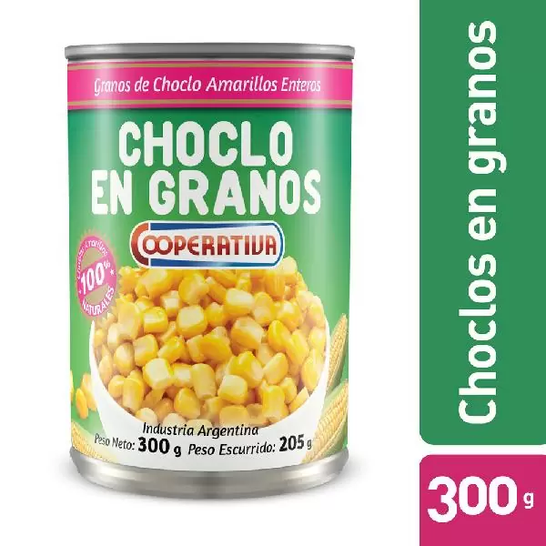 La Coope en Casa - CHOCLO AMARILLO COOPERATIVA EN GRANOS ENTEROS LATA 300grs